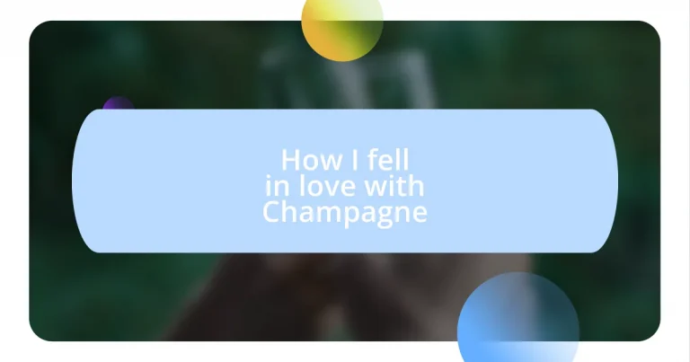 How I fell in love with Champagne