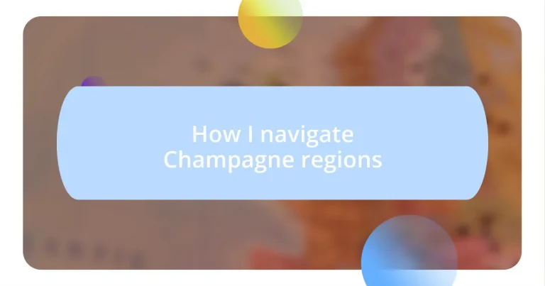 How I navigate Champagne regions